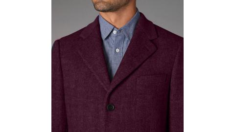 ZMX Burgundy Solid Collar Wool Cashmere Sport Coat | Zigmano