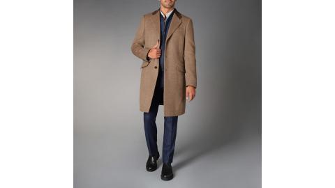 Wool Top Coat with Constrast Collar