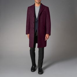 ZMX Burgundy Solid Collar Wool Cashmere Sport Coat | Zigmano